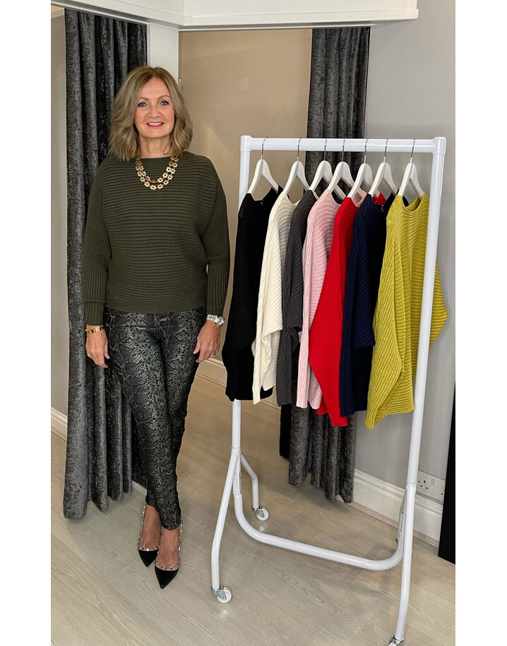 Lucy Cobb Rosie Rib Batwing Jumper - Mustard