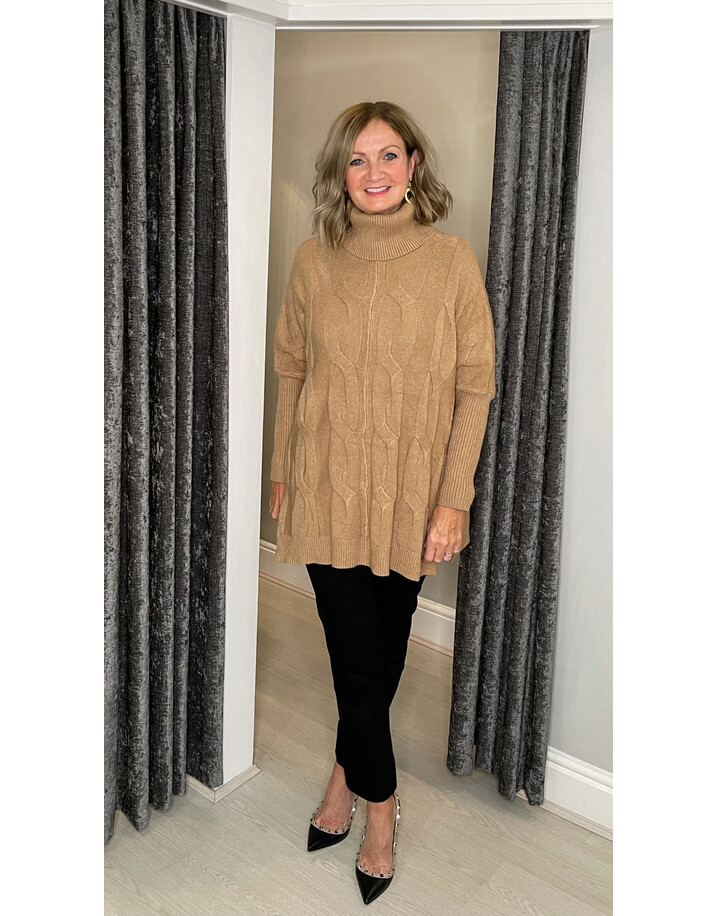 Lucy Cobb Cleo Cable Knit Jumper - Camel