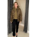 Freya Faux Fur Collar Padded Jacket - Khaki