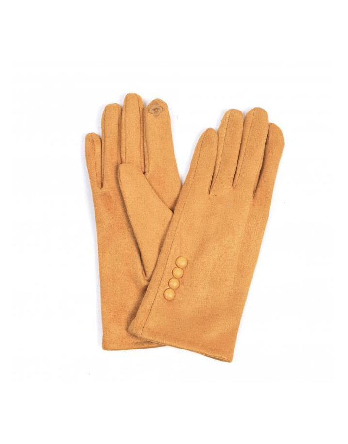 Lucy Cobb Accessories Brie Button Gloves - Mustard