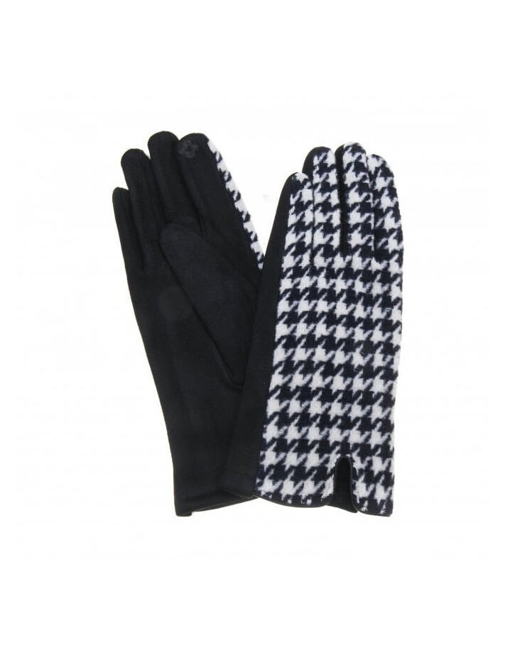 Lucy Cobb Accessories Dove Dogtooth Gloves - Black & White Dogtooth