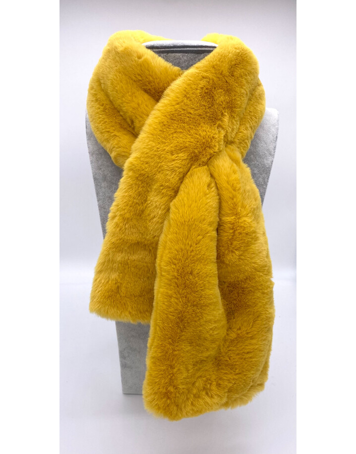 Park Lane Faye Faux Fur Scarf - Yellow