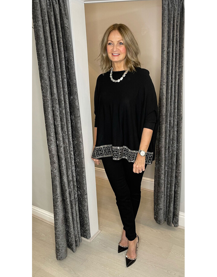 Lucy Cobb Donna Diamante Jumper  - Black