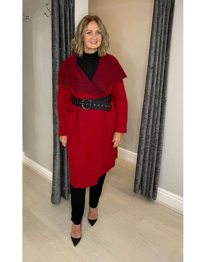 Lucy Cobb Jasmine Wool Coat - Red