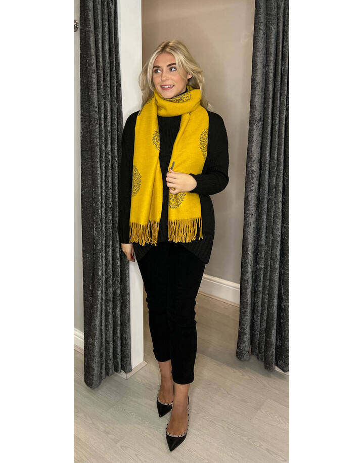 Lucy Cobb Willow Luxury Reversible Pashmina - Mustard