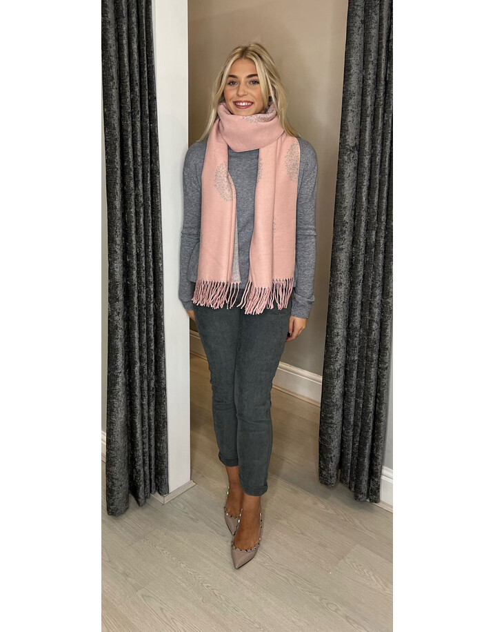 Lucy Cobb Willow Luxury Reversible Pashmina - Baby Pink