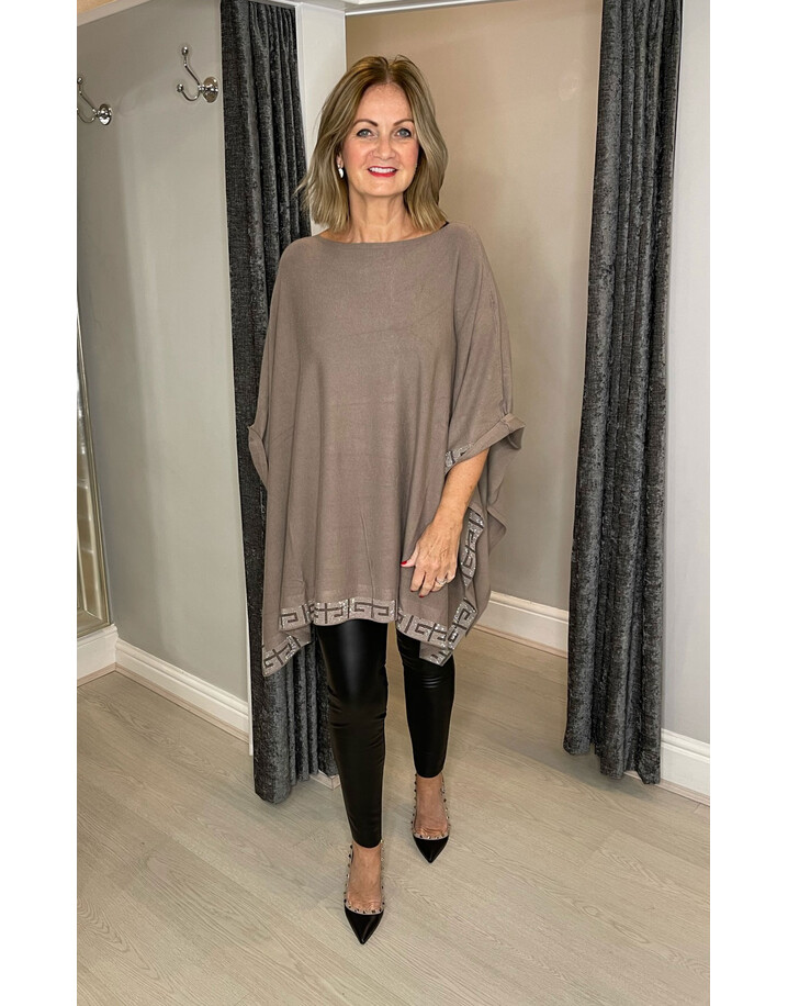 Lucy Cobb Athena Sparkle Poncho - Mocha