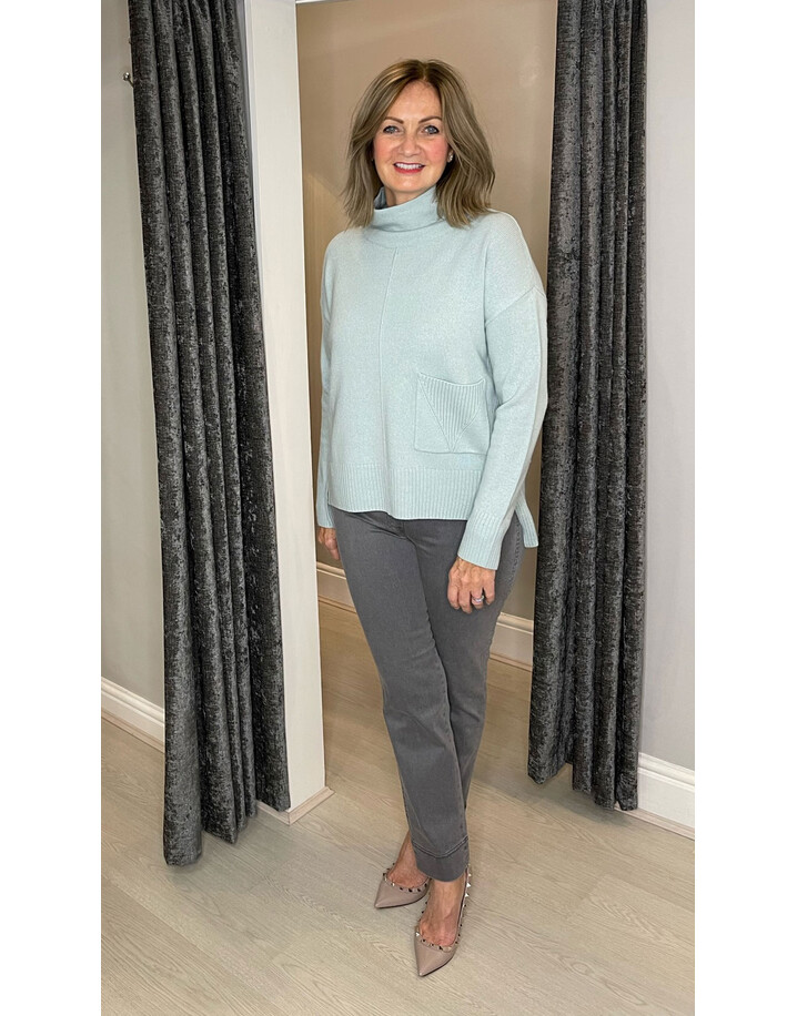 Oui One Pocket Jumper - Pale Blue 