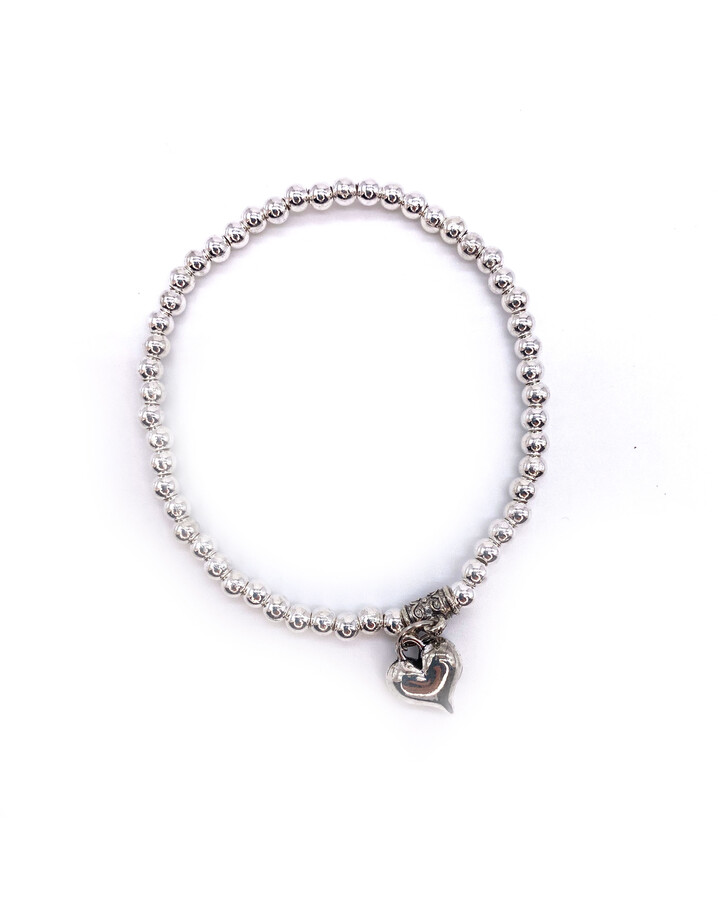 Lucy Cobb Jewellery Silver Heart Bracelet - Silver