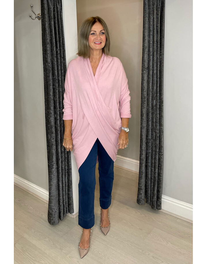Lucy Cobb Timah Plain Crossover Tunic - Baby Pink