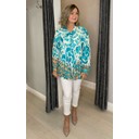 Perrie Pussy Bow Blouse - Turquoise