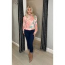 Hattie High Neck Top - Pink Mix