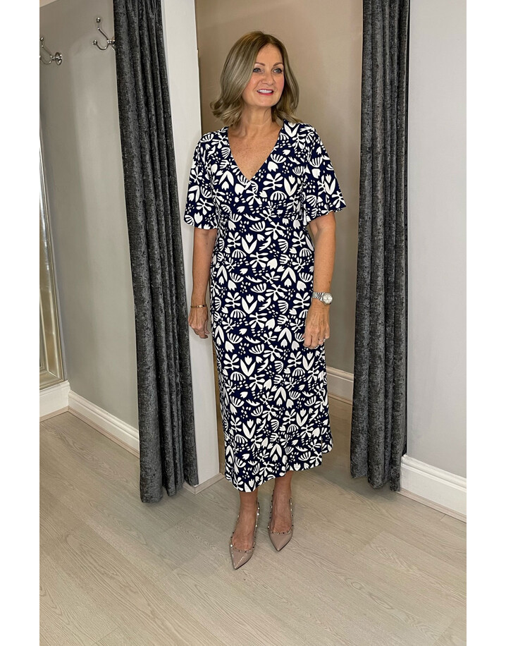 Lucy Cobb Palma Midi Dress  - Navy