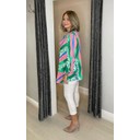 Brianna Pussy Bow Blouse - Emerald Mix - Alternative 1