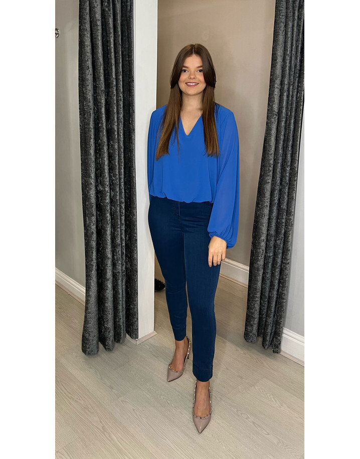 Lucy Cobb Brynn Cropped Blouse - Royal