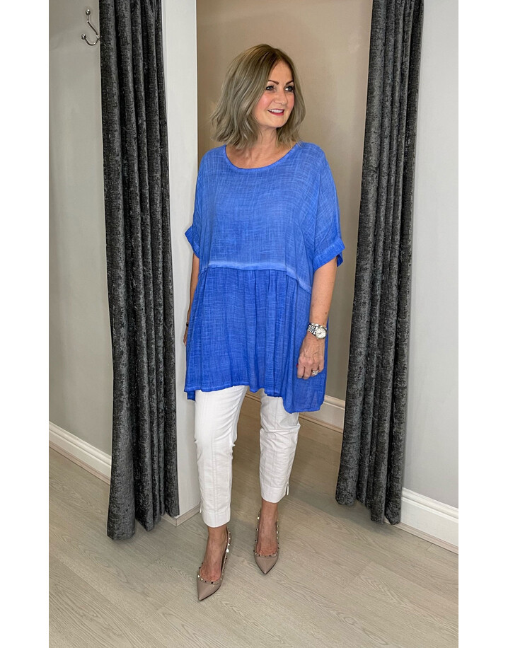 Lucy Cobb Lillie Linen Top - Royal