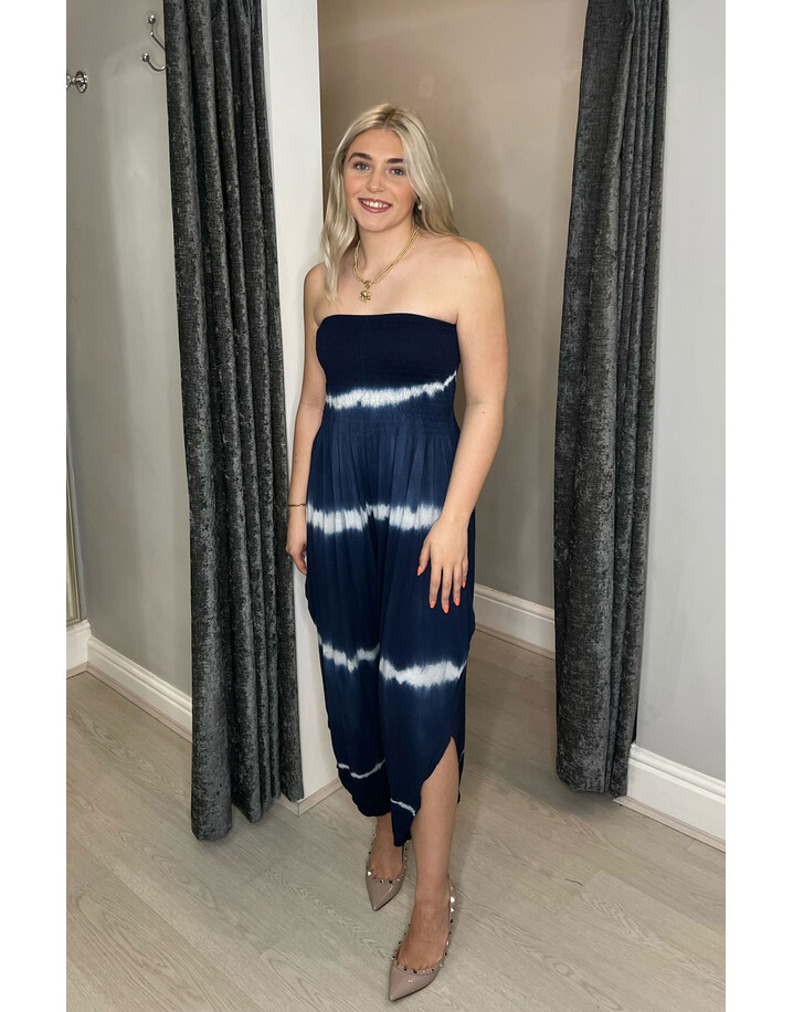 Lucy Cobb Sydney Tie Dye Jumpsuit  - Navy