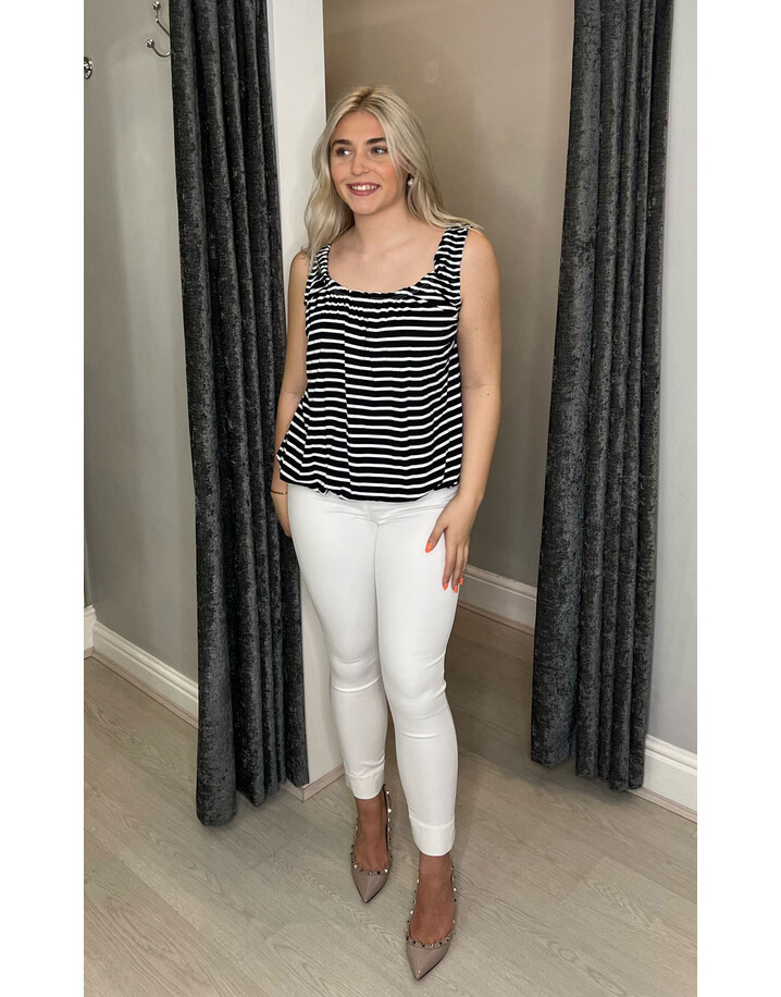 Lucy Cobb Sicily Stripe Elasticated Vest - Black