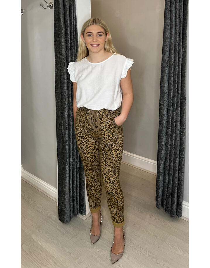 Lucy Cobb Magic Joggers - Leopard - Camel