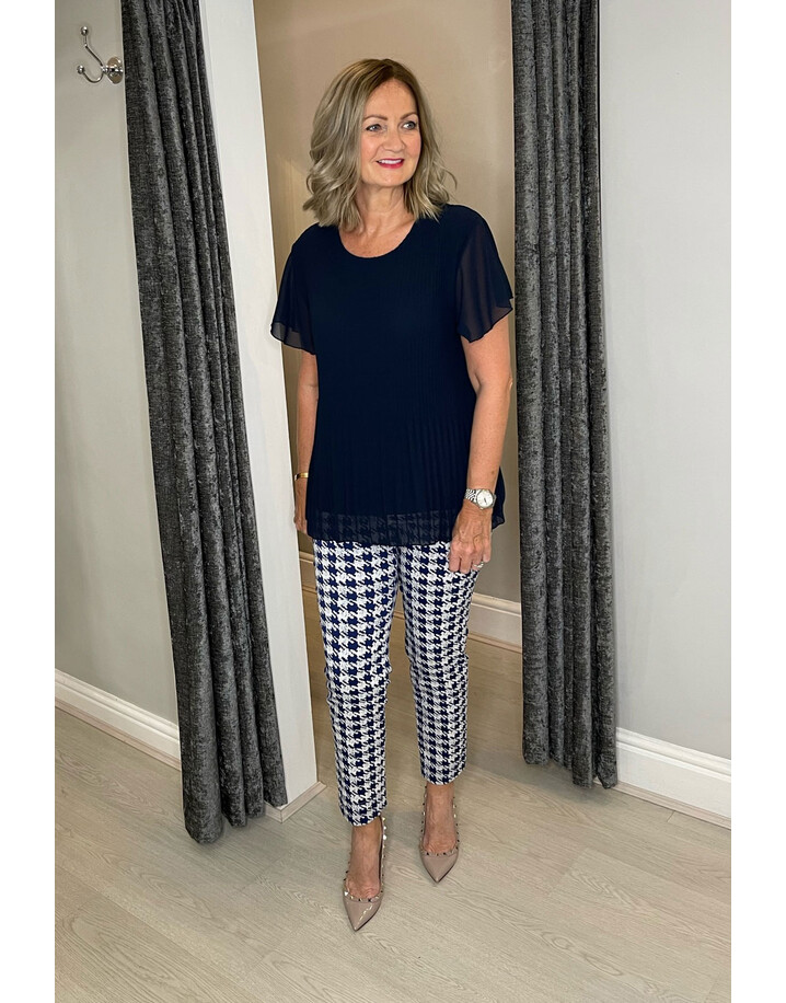 Lucy Cobb Penelope Pleated Blouse  - Navy