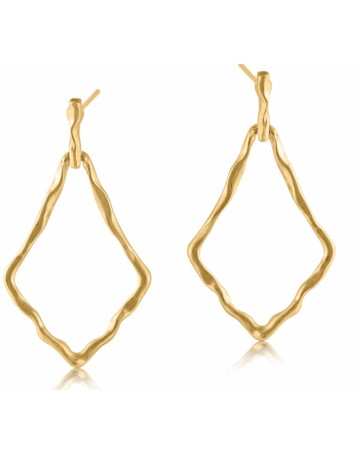 Big Metal London Pandora Plated Brass Molten Metal Plated Earrings - Gold
