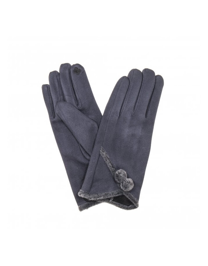 Park Lane Polly Pom Pom Gloves - Slate
