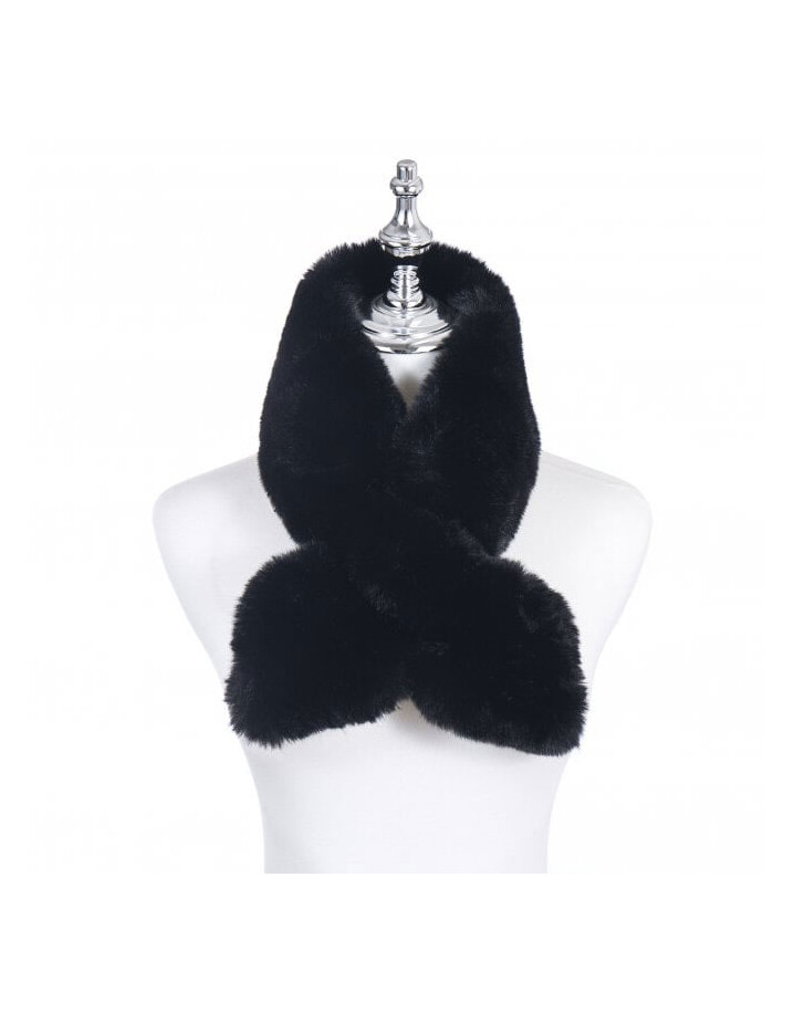 Park Lane Faye Faux Fur Scarf - Black