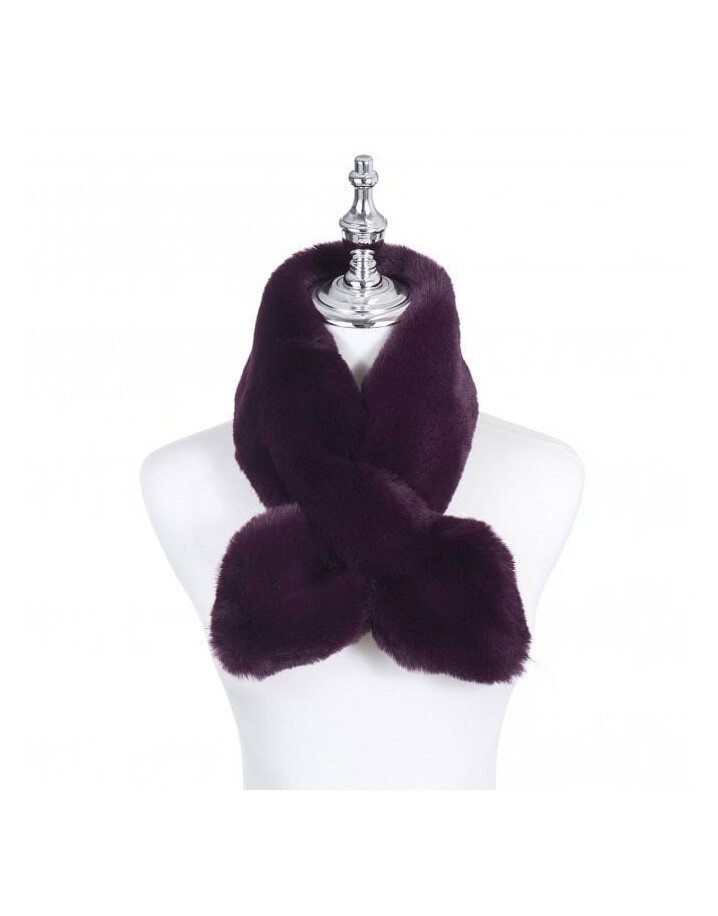Park Lane Faye Faux Fur Scarf - Plum