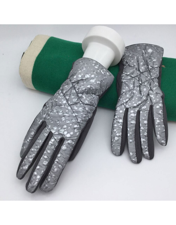 Lucy Cobb Accessories Rachel Metallic Gloves  - Charcoal