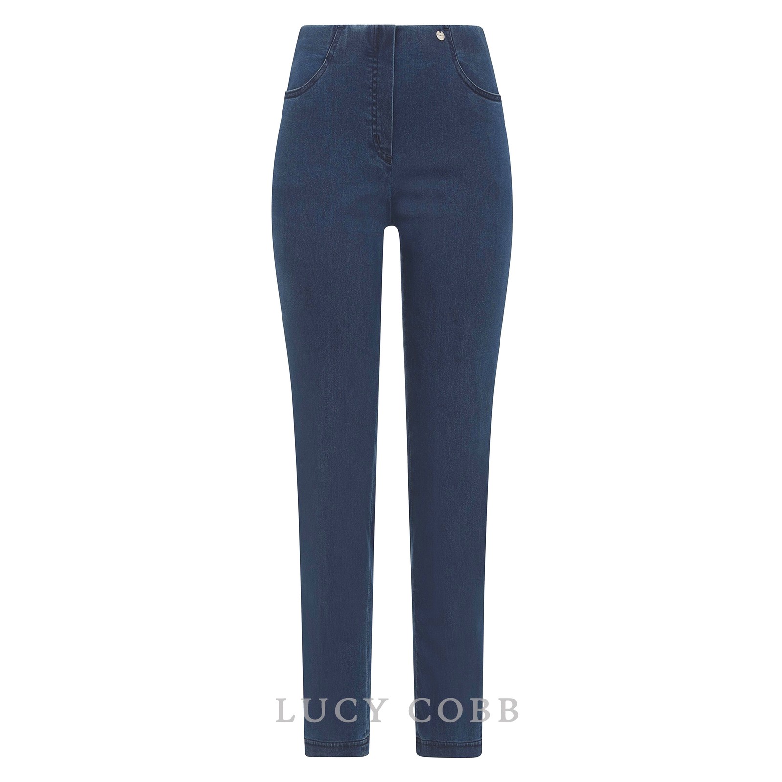 Robell Bella Slim Fit Full Length Pocket Jeans Denim Blue 52560-5448-64 - 31