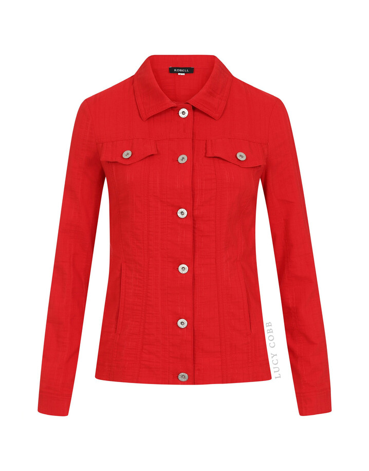 Robell Seersucker Happy Jacket - Red