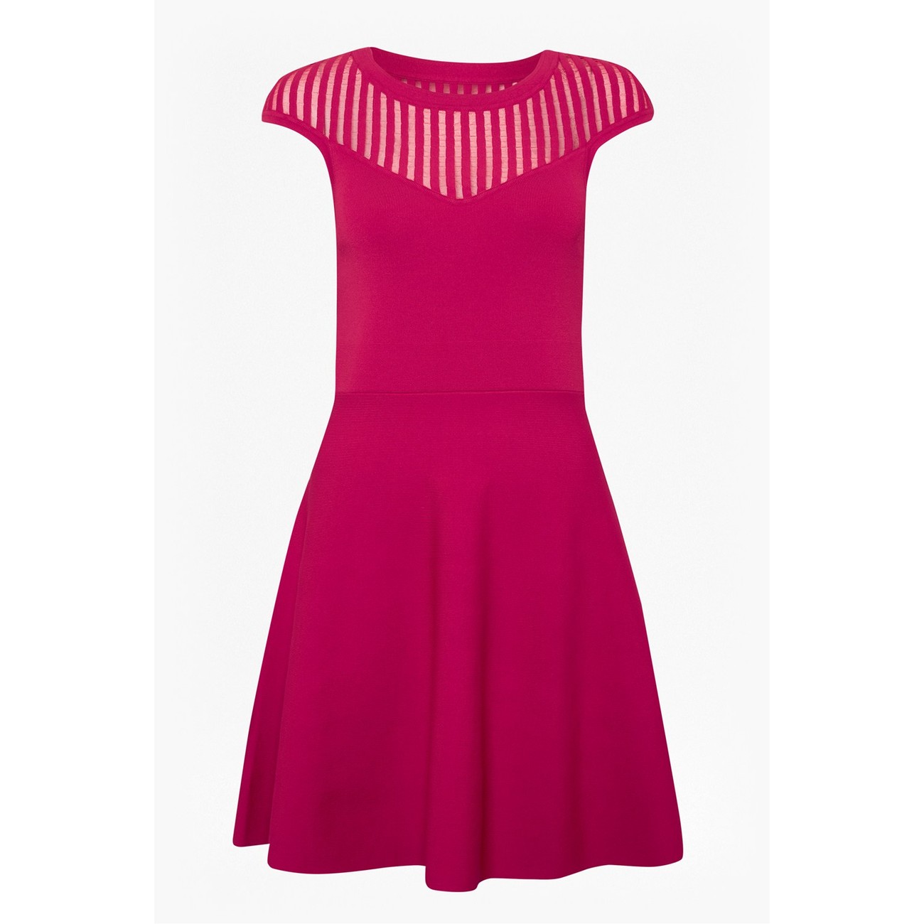 French Connection Rose Crepe Fit and Flare Dress in Magenta French Connection Rose Crepe Fit and Flare Dress in Magenta