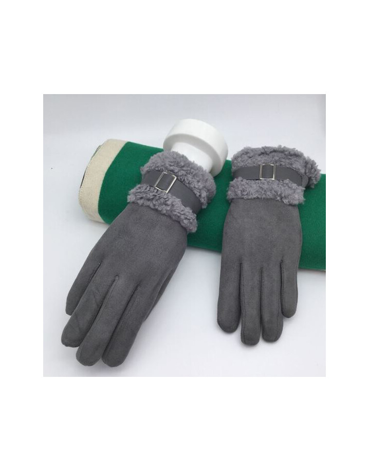 Lucy Cobb Accessories Blake Buckle Fleece Lined Gloves - Dark Grey