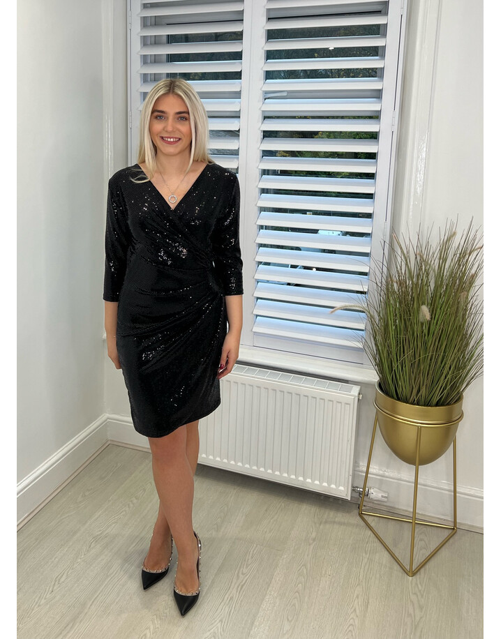 Lucy Cobb Heather Sequin Dress - Black