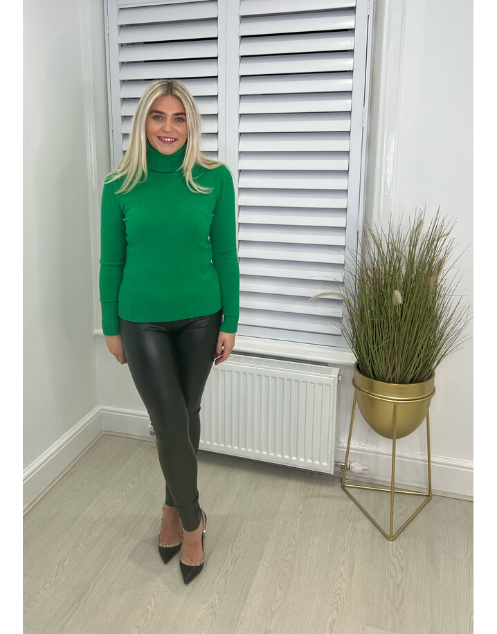 Lucy Cobb Priscilla Polo Neck Jumper - Emerald