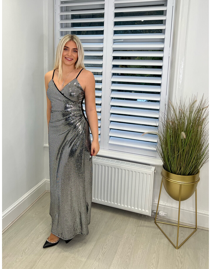 Lucy Cobb Savannah Sparkle Maxi Dress - Silver