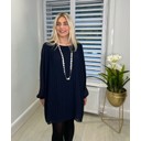 Penny Pleated Tunic  - Navy