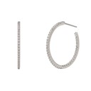 Diamante Small Hoop Earrings - Silver