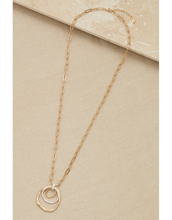 Envy Mixed Metal Abstract Long Necklace - Mixed Metal