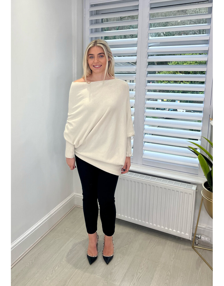 Lucy Cobb Mandy Asymmetric Jumper  - Winter White