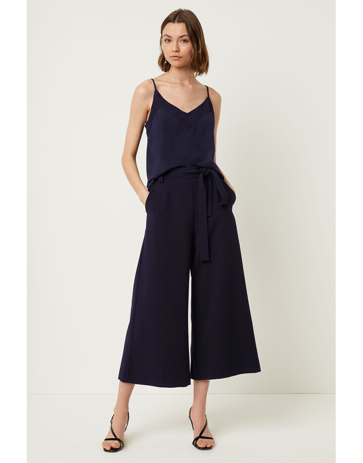 French Connection Whisper Belted Culottes - Navy