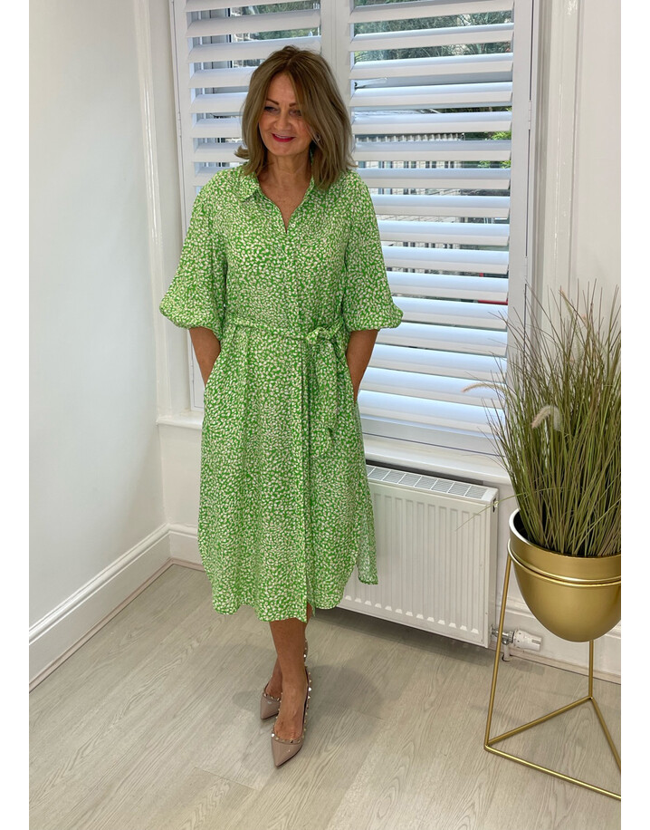 French Connection Cadie Delphine Drape Shirt Dress - Poise Green