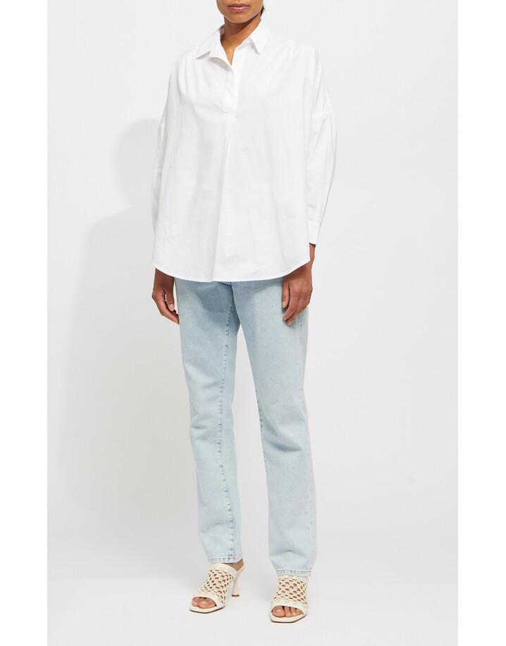 French Connection Appelona Anglaise Popover Shirt - White