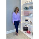 Victoria V neck Blouse  - Lilac