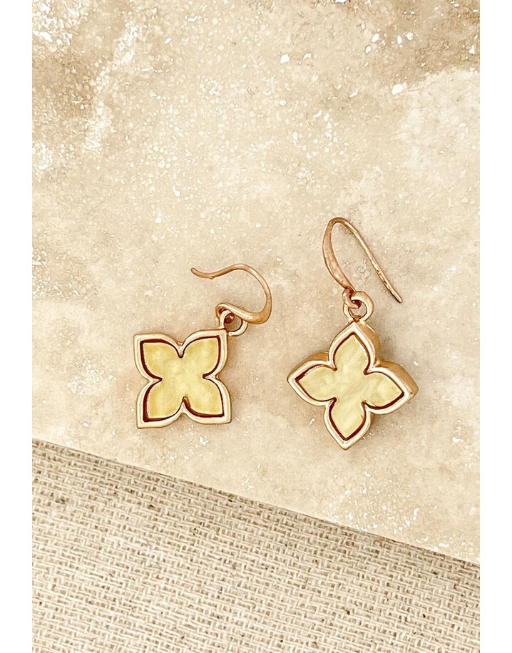 Envy Floral Drop Earrings - Yellow & Gold