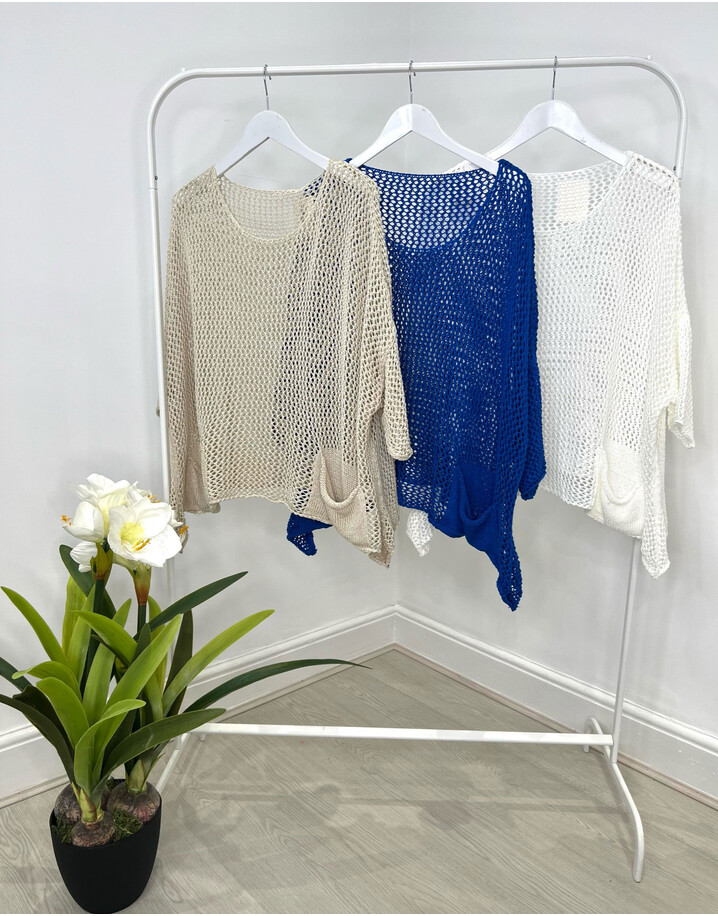 Lucy Cobb Christina Crochet Top - Royal