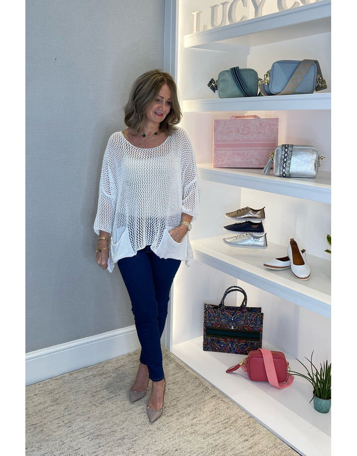 Lucy Cobb Christina Crochet Top - White