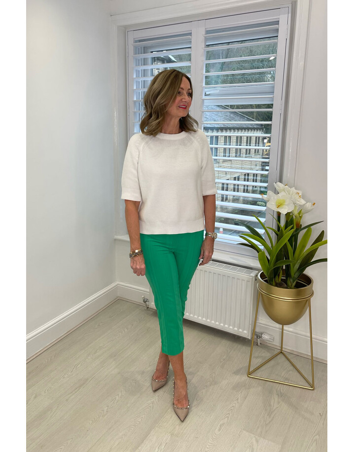 French Connection Lily Mozart Short Sleeve Jumper - Summer White