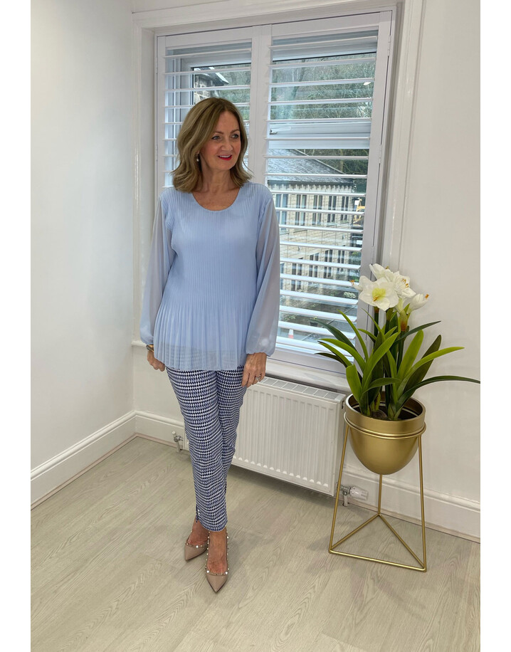 Lucy Cobb Pippa Pleated Blouse - Pale Blue 