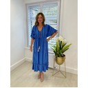Maya Aztec Tassel Midi Dress - Royal - Alternative 1